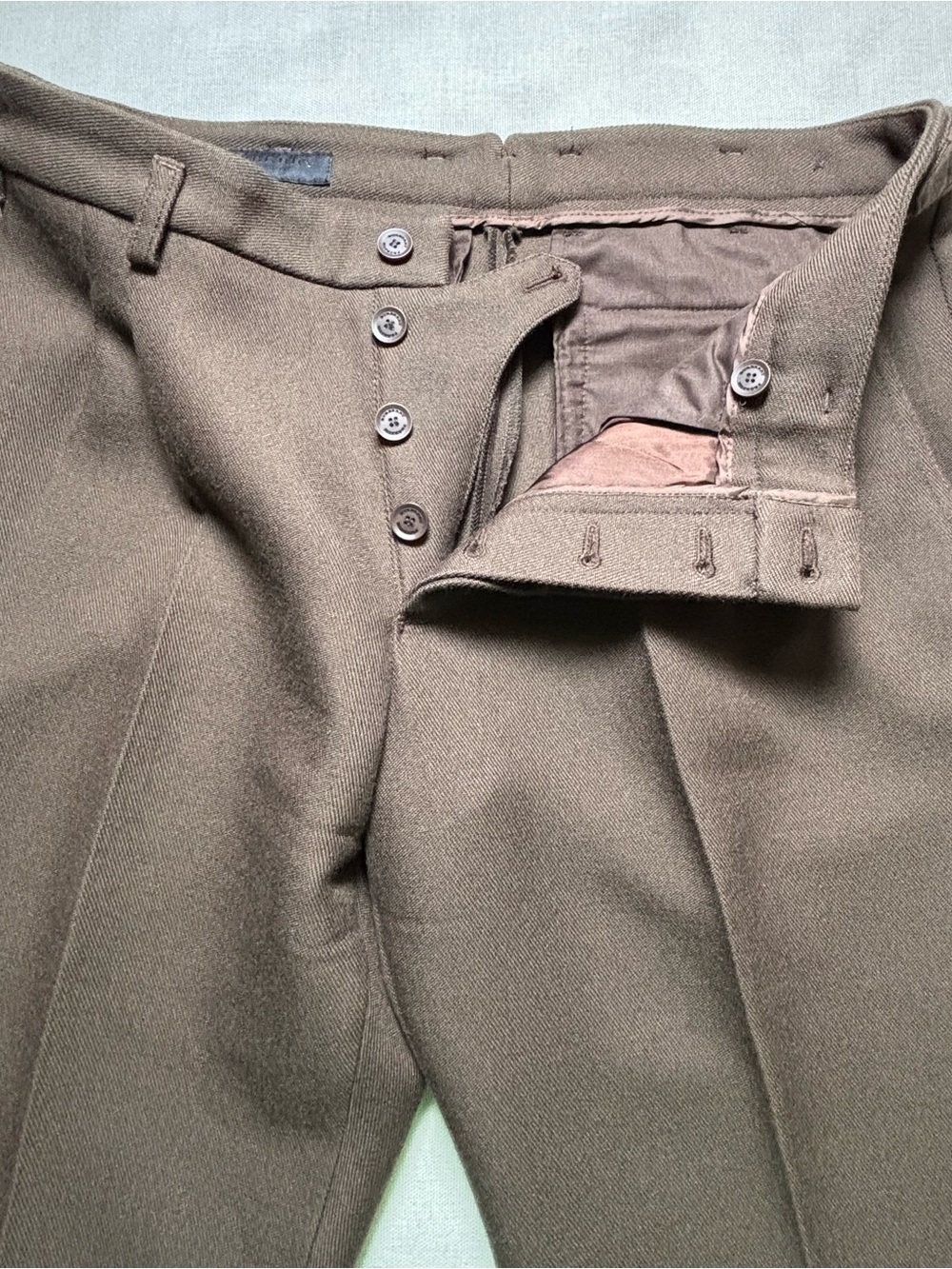 Burberry Prorsum Men's IT 46 Brown 100% Wool Pleated Dress Pants Italy #488 - Picture 7 of 14